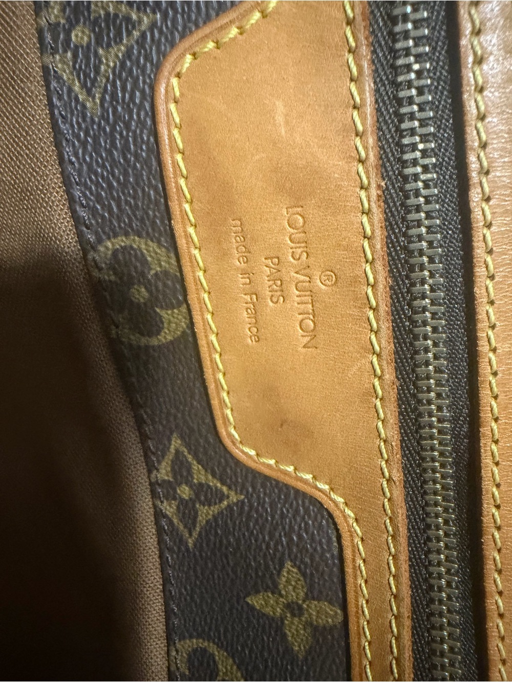 Louis Vuitton Brown Monogram Canvas Tote with Tan Straps - Picture 5 of 8